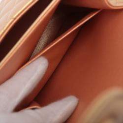 Pre Owned Chanel Brown Medium Classic Lambskin Double Flap