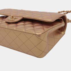 Pre Owned Chanel Brown Medium Classic Lambskin Double Flap