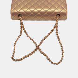 Pre Owned Chanel Brown Medium Classic Lambskin Double Flap