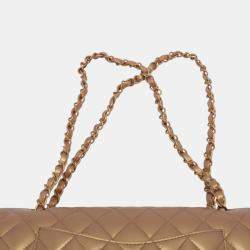 Pre Owned Chanel Brown Medium Classic Lambskin Double Flap