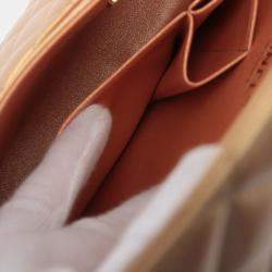 Pre Owned Chanel Brown Medium Classic Lambskin Double Flap