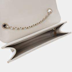 Pre Owned Chanel White Mini Lambskin Beauty Lock Flap