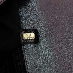 Pre Owned Chanel Purple Small Iridescent Goatskin Rainbow Hardware Double Carry Waist Chain Flap