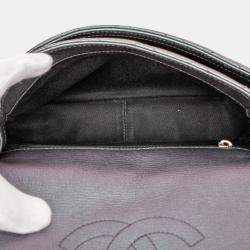Pre Owned Chanel Purple Small Iridescent Goatskin Rainbow Hardware Double Carry Waist Chain Flap