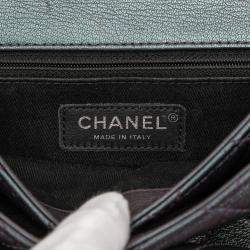 Pre Owned Chanel Purple Small Iridescent Goatskin Rainbow Hardware Double Carry Waist Chain Flap