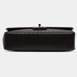 Pre Owned Chanel Black Medium Classic Microquilted Lambskin Single Flap