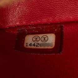 Pre Owned Chanel Red Crocodile Jumbo Classic Double Flap Bag