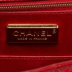 Pre Owned Chanel Red Crocodile Jumbo Classic Double Flap Bag