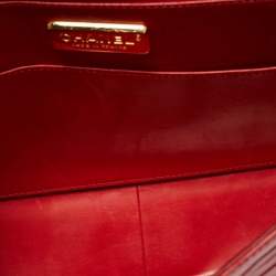 Pre Owned Chanel Red Crocodile Jumbo Classic Double Flap Bag