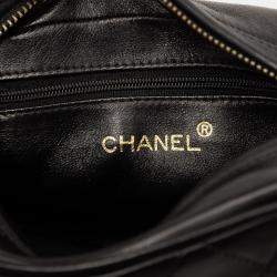 Pre Owned Chanel Black CC Quilted Lambskin Tassel Camera Bag