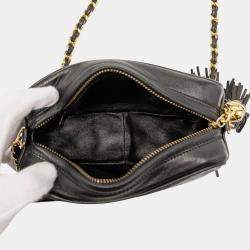 Pre Owned Chanel Black CC Quilted Lambskin Tassel Camera Bag