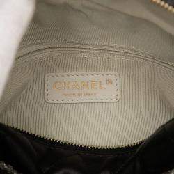 Pre Owned Chanel Black CC Quilted Lambskin Tweedy Bowler Bag