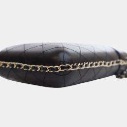 Pre Owned Chanel Black CC Quilted Lambskin Chain Around Phone Holder