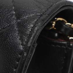 Pre Owned Chanel Black Quilted Leather CC Wallet On Chain