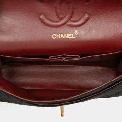 Pre Owned Chanel Black Medium Classic Jersey Double Flap