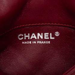 Pre Owned Chanel Red Mini Lambskin Mineral Nights Flap