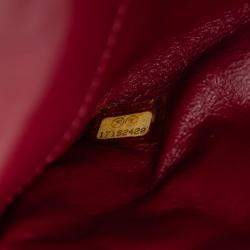 Pre Owned Chanel Red Mini Lambskin Mineral Nights Flap