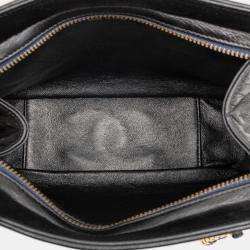 Pre Owned Chanel Black Mini Quilted Lambskin Chain Tote