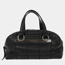 Pre Owned Chanel Black Calfskin Choco Bar Handbag