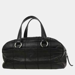 Pre Owned Chanel Black Calfskin Choco Bar Handbag