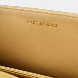 Pre Owned Chanel Beige Lambskin Mademoiselle Shoulder Bag