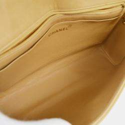 Pre Owned Chanel Beige Lambskin Mademoiselle Shoulder Bag