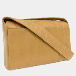 Pre Owned Chanel Beige Lambskin Mademoiselle Shoulder Bag