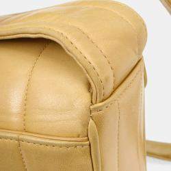 Pre Owned Chanel Beige Lambskin Mademoiselle Shoulder Bag
