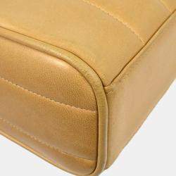 Pre Owned Chanel Beige Lambskin Mademoiselle Shoulder Bag