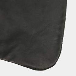 Pre Owned Chanel Black Calfskin Canvas Shoulder Bag