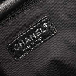 Pre Owned Chanel Black Calfskin Canvas Shoulder Bag