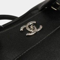 Pre Owned Chanel Black Calfskin Executive Cerf Tote Handbag