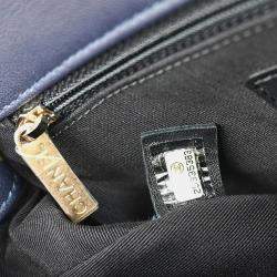 Pre Owned Chanel Blue Lambskin 2way Shoulder Handbag