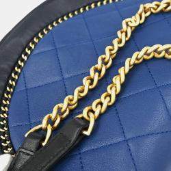 Pre Owned Chanel Blue Lambskin 2way Shoulder Handbag