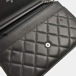 Pre Owned Boy Chanel Black Lambskin WOC Wallet On Chain