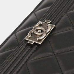 Pre Owned Boy Chanel Black Lambskin WOC Wallet On Chain