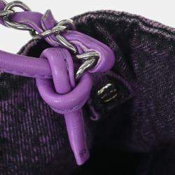 Pre Owned Chanel Purple Denim Chanel 31 Shopping Bag 2way Handbag