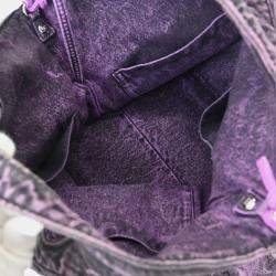 Pre Owned Chanel Purple Denim Chanel 31 Shopping Bag 2way Handbag