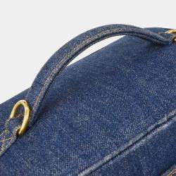Pre Owned Chanel Blue Denim Vanity 2way Handbag