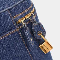 Pre Owned Chanel Blue Denim Vanity 2way Handbag