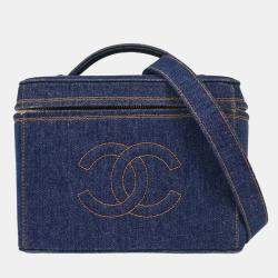 Pre Owned Chanel Blue Denim Vanity 2way Handbag