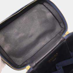 Pre Owned Chanel Blue Denim Vanity 2way Handbag