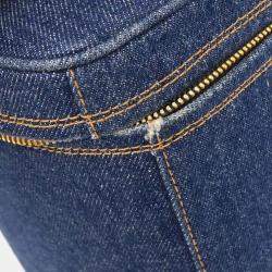 Pre Owned Chanel Blue Denim Vanity 2way Handbag