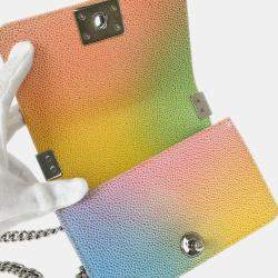 Pre Owned Boy Chanel Pastel Color Calfskin Mini Shoulder Bag