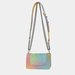 Pre Owned Boy Chanel Pastel Color Calfskin Mini Shoulder Bag