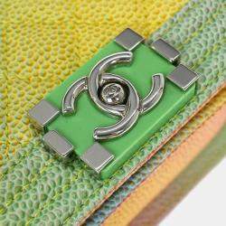 Pre Owned Boy Chanel Pastel Color Calfskin Mini Shoulder Bag