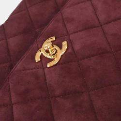 Pre Owned Chanel Bordeaux Suede Handbag