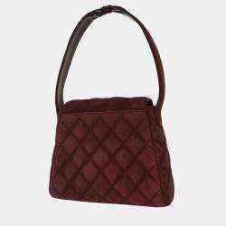 Pre Owned Chanel Bordeaux Suede Handbag