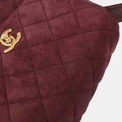 Pre Owned Chanel Bordeaux Suede Handbag