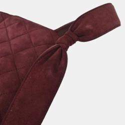 Pre Owned Chanel Bordeaux Suede Handbag